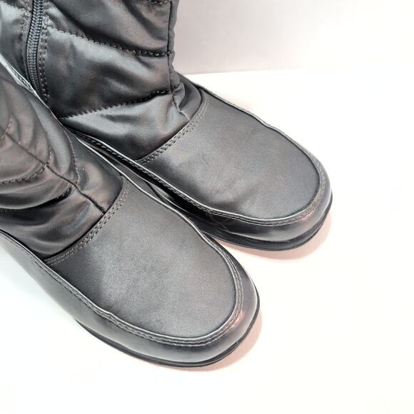 Totes Side Buckle Rain/Snow Boots Faux Fur Lined Women's Size 7 Gray - Picture 2 of 7